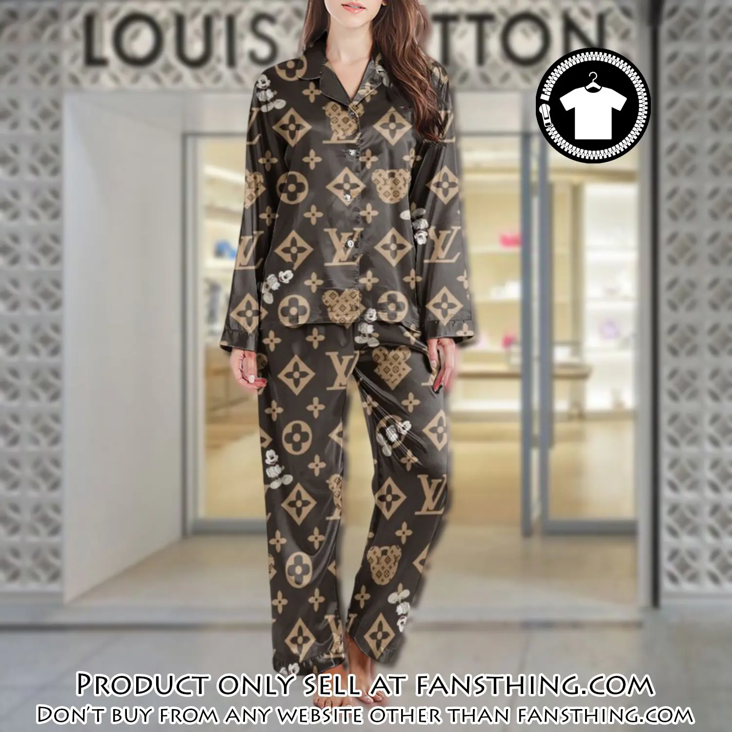 Lv monogram long satin pajama set pjs1030 fst0726342